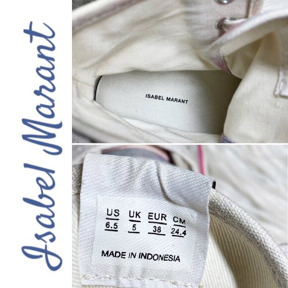 ISABEL MARANT BENKEEN Tie Dye Canvas High Top Sneakers, Size 38 - Picture 11 of 14